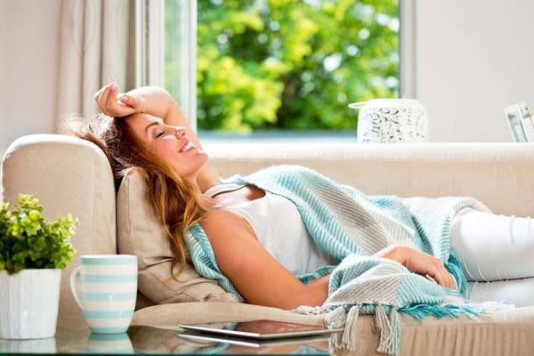 woman resting after laser lipo